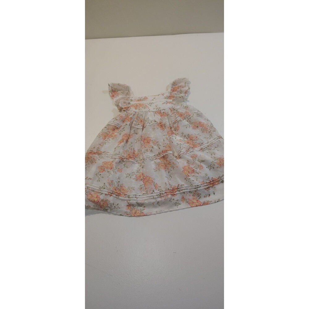 Rachel Zoe Floral Dress Size 5T Sleeveless White Orange Pink